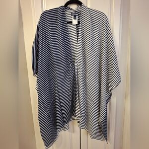 New Lands' End Navy and White Striped Cover-Up
